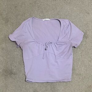 Bluenotes Lilac Crop Top with Drawstring